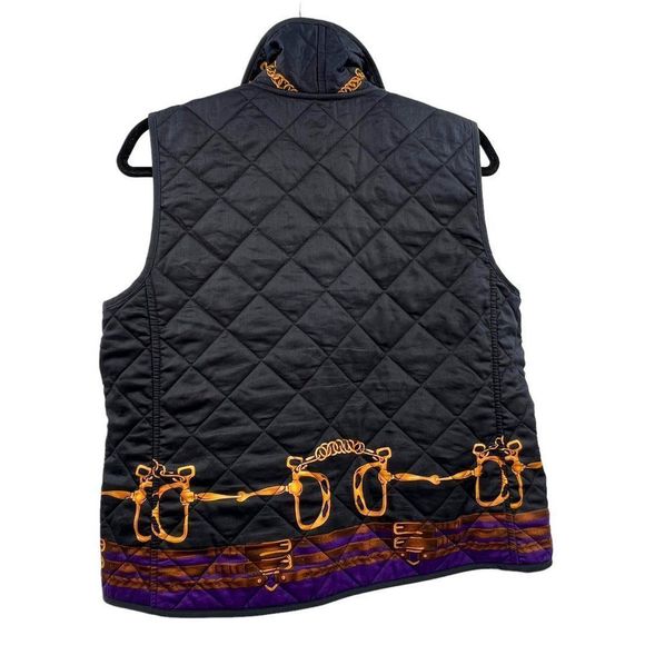 Vintage LRL Ralph Lauren Petite Equestrian Reversible Full Zip Quilted Vest PL - Picture 3 of 7